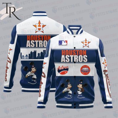 Houston Astros City And Logo Pattern Print Varsity Jacket