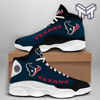 Houston Texans Air Jordan 13,Nfl Big Logo Fans Sport Shoes Team White Black J13 Shoes