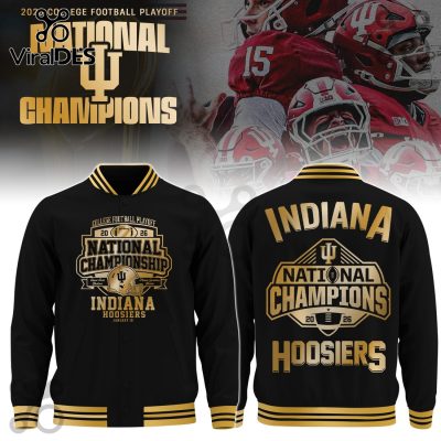 Indiana Hoosiers 2026 National Champions Black Baseball Jacket