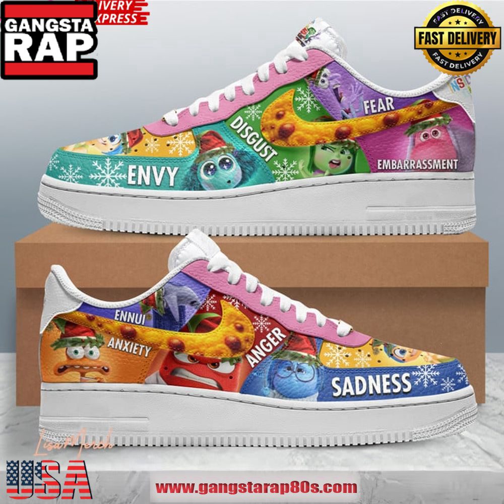Inside Out Disney Pixar Limited Edition Air Force 1 Running Sneakers Shoes Inside Out Disney Pixar Limited Edition Air Force 1 Running Sneakers Shoes