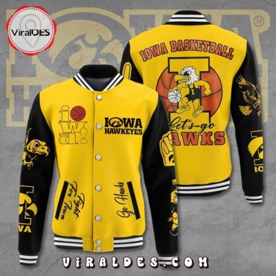 Iowa Hawkeyes Women's Basketball Let's Go Signatures Baseball Jacket