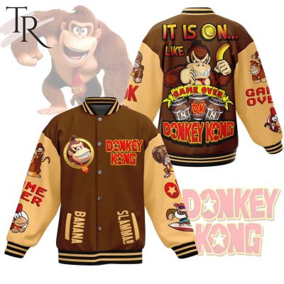 It Is On Like Game Over Donkey Kong Baseball Jacket