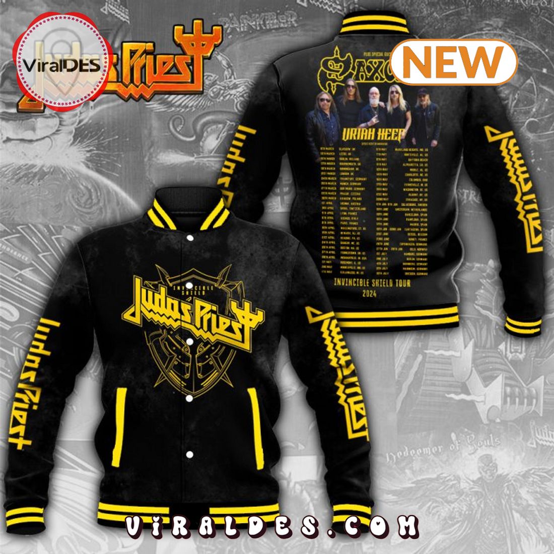 Judas Priest Invincible Shield Tour 2024 Baseball Jacket Judas Priest Invincible Shield Tour 2024 Baseball Jacket