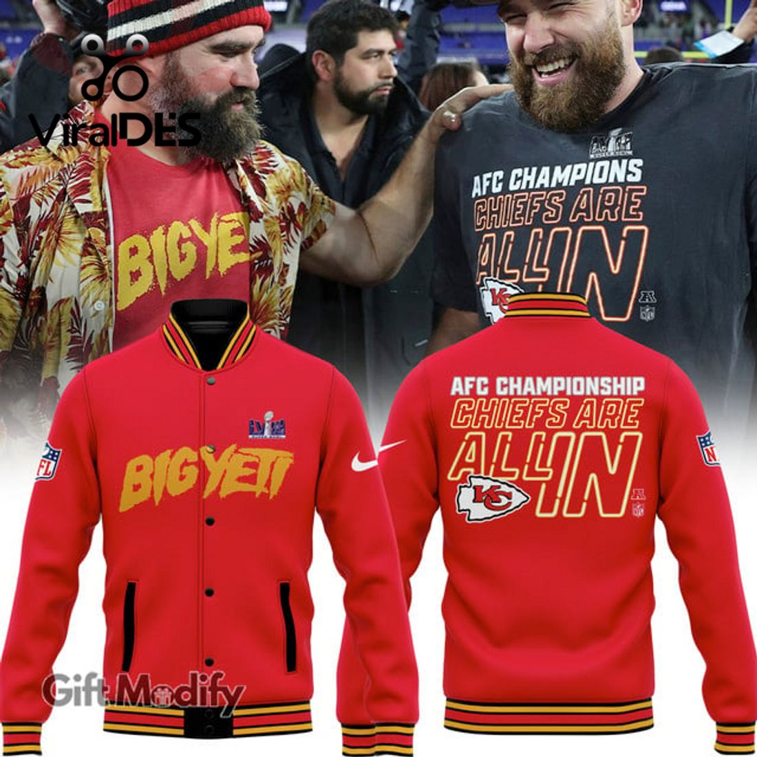Kansas City Chiefs AFC West Championships Chiefs Are All In Red Baseball Jacket Kansas City Chiefs AFC West Championships Chiefs Are All In Red Baseball Jacket