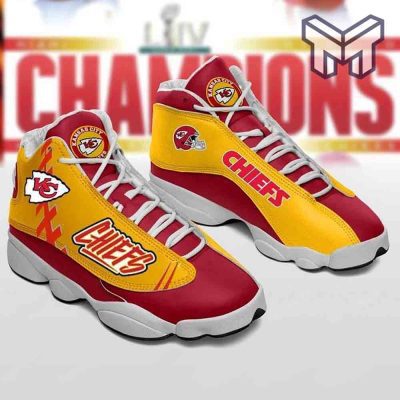 Kansas City Chiefs Air Jordan 13,Nfl Big Logo Bling Bling Football Team Sneaker White Black J13 Shoes