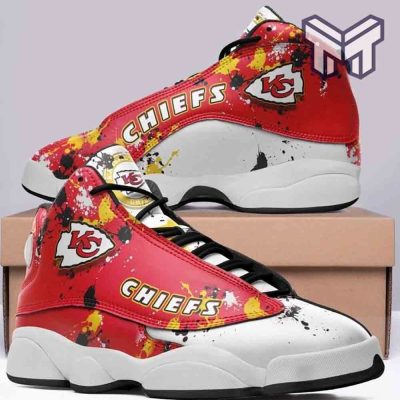 Kansas City Chiefs Air Jordan 13,Nfl Big Logo Football Team White Black J13 Shoes