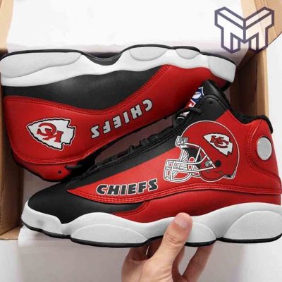 Kansas City Chiefs Air Jordan 13,Nfl Big Logo Football Team White Black J13 Shoes Type01