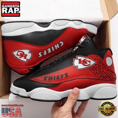 NFL Kansas City Chiefs Team Football New Design Air Jordan 13 Running Sneakers Shoes