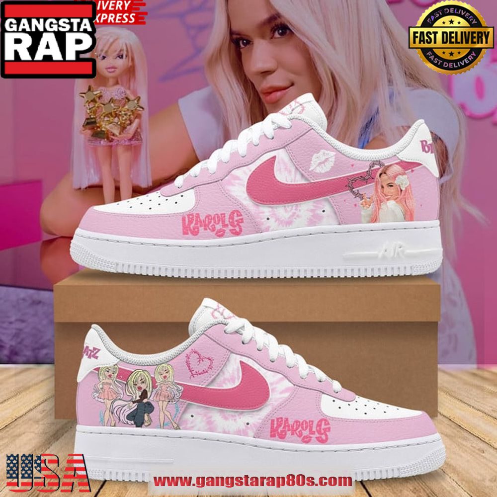 Karol G Barbie Pink Limited Edition Air Force 1 Shoes Running Sneakers Karol G Barbie Pink Limited Edition Air Force 1 Shoes Running Sneakers