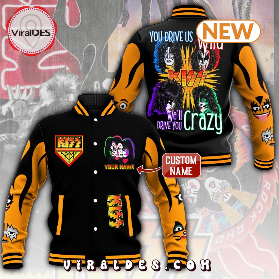 Kiss Band Music Custom Baseball Jacket Kiss Band Music Custom Baseball Jacket