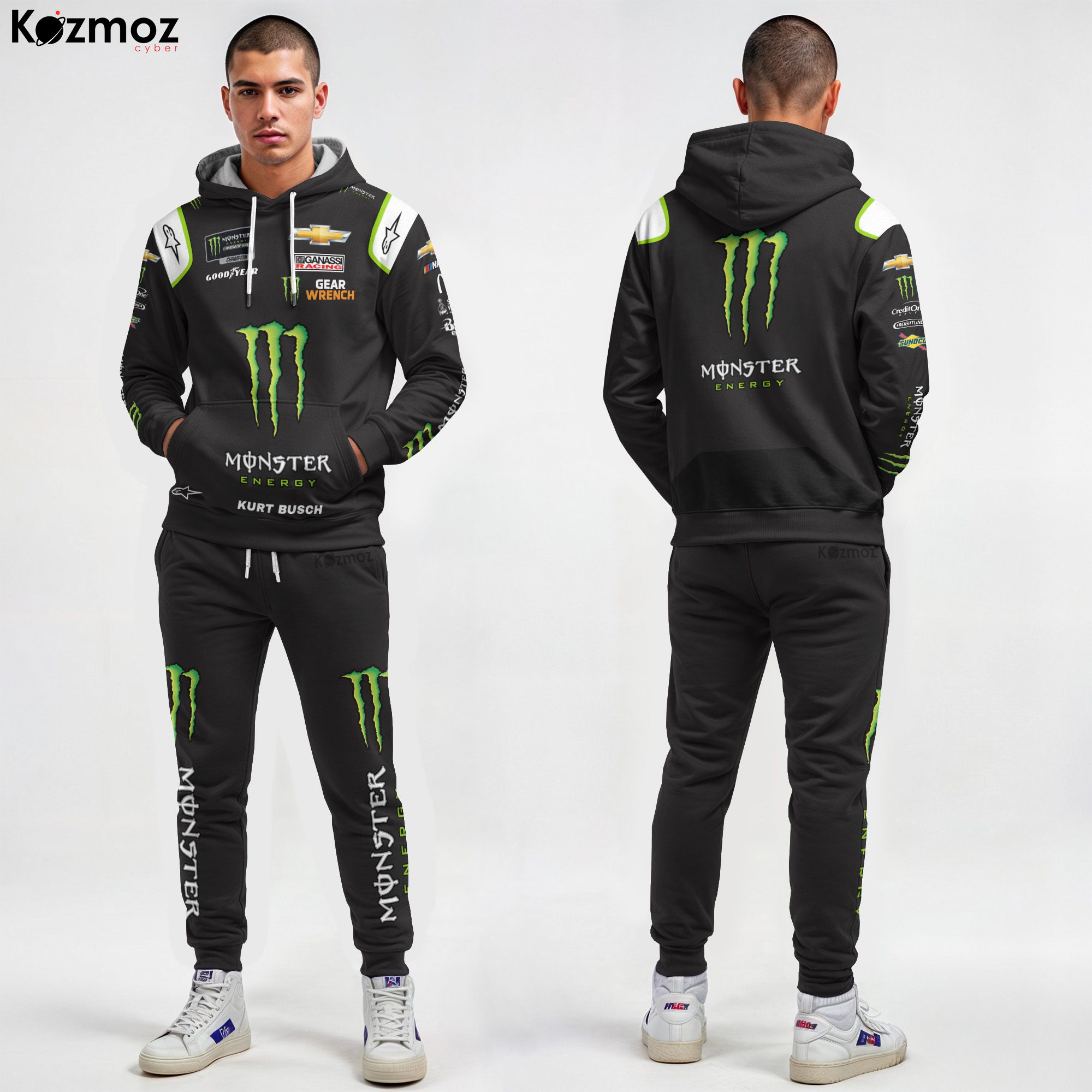 Kurt Busch Monster Energy Racing Costume 2019 Collection - NASCAR Racing Team Kurt Busch Monster Energy Racing Costume 2019 Collection - NASCAR Racing Team