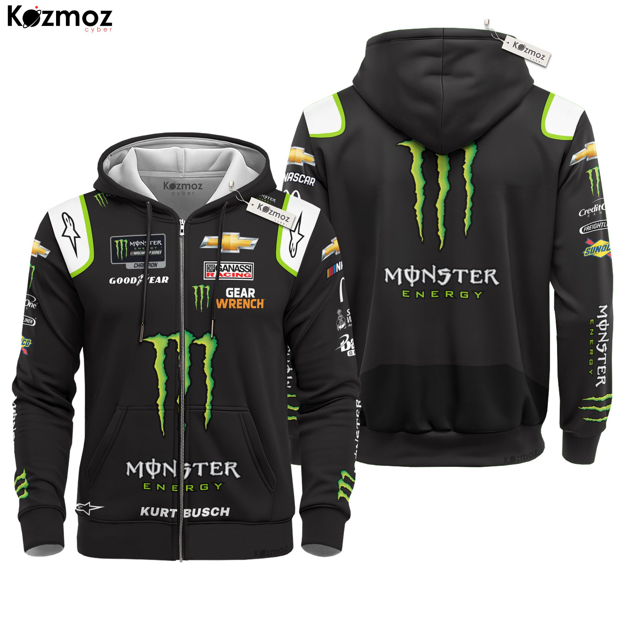Kurt Busch Monster Energy Racing Costume 2019 Collection - NASCAR Racing Team Kurt Busch Monster Energy Racing Costume 2019 Collection - NASCAR Racing Team