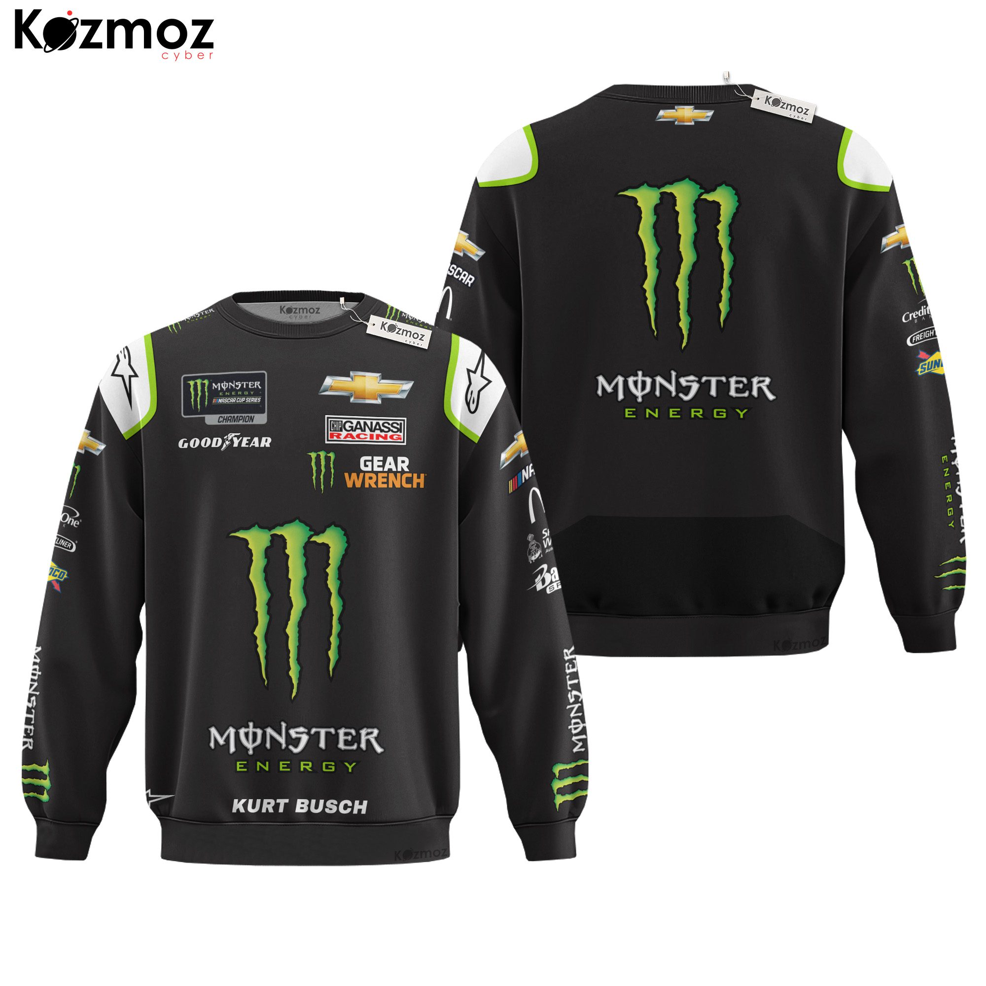Kurt Busch Monster Energy Racing Costume 2019 Collection - NASCAR Racing Team Kurt Busch Monster Energy Racing Costume 2019 Collection - NASCAR Racing Team