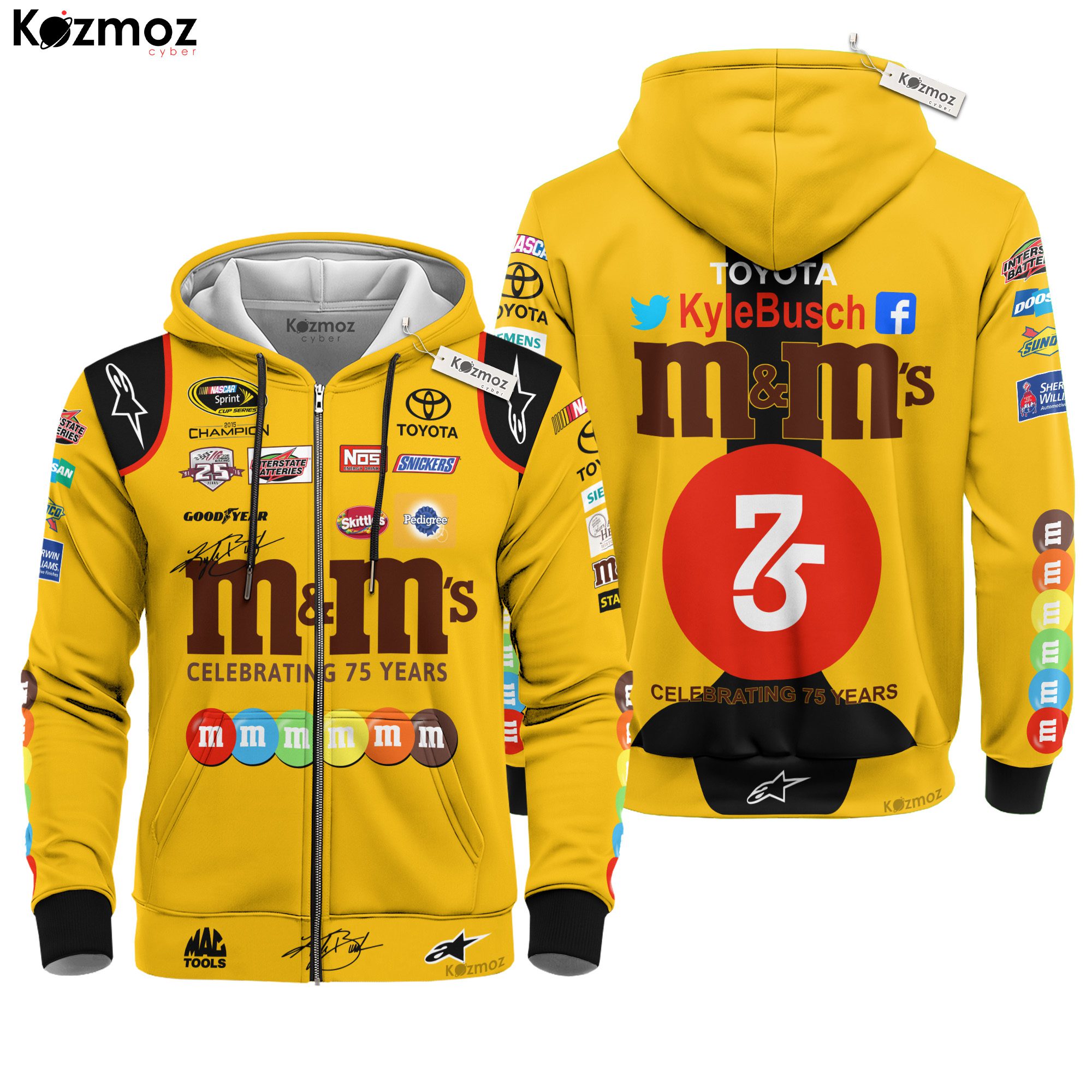 Kyle Busch Racing Costume Signed & Race-Used 2015 ? M&M's NASCAR Cup Series Racing Team Kyle Busch Racing Costume Signed & Race-Used 2015 ? M&M's NASCAR Cup Series Racing Team