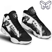 Las Vegas Raiders Air Jordan 13fans Sport Shoes Nfl Big Logo White Black J13 Shoes 1.jpg - demo10