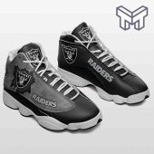 Las Vegas Raiders Air Jordan 13fans Sport Shoes Nfl Big Logo White Black J13 Shoes Type01 1.jpg - demo10