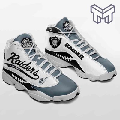 Las Vegas Raiders Air Jordan 13,Nfl Teams Fans Sport Shoes Sneaker Gift White Black J13 Shoes