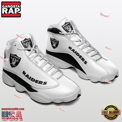 NFL Las Vegas Raiders Team New Design Air Jordan 13 Running Sneakers Shoes For Fans