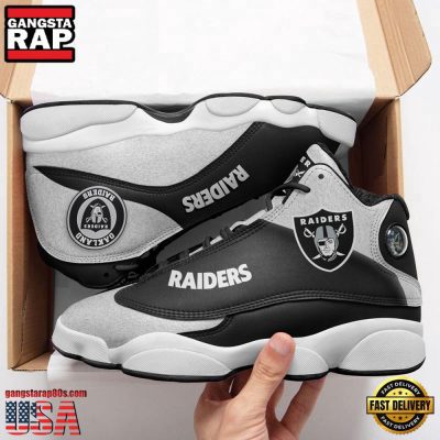 NFL Las Vegas Raiders Team Football New Design Air Jordan 13 Running Sneakers Shoes