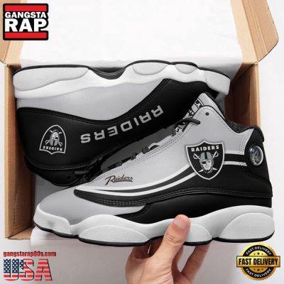 NFL Las Vegas Raiders Team New Design Air Jordan 13 Running Sneakers Shoes