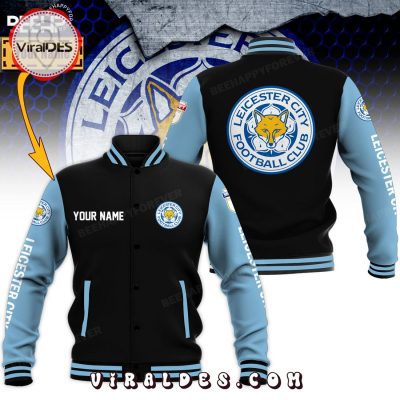 Leicester City Custom Football Black Baseball Jacket