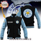 Leicester City Custom Football Black Baseball Jacket Cutting Dash - demo10