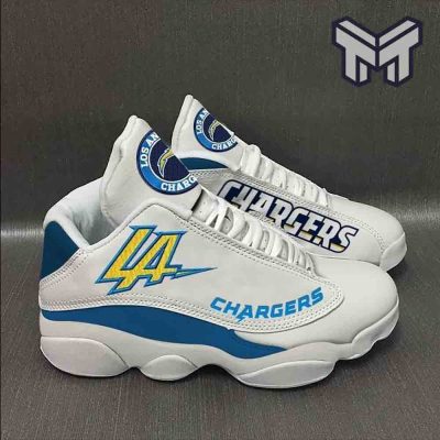 Los Angeles Chargers Air Jordan 13,Nfl Football Team Sneaker Big Logo Sneakers White Black J13 Sh