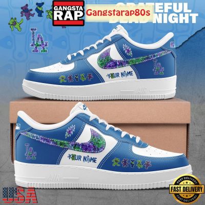 Los Angeles Dodgers x Grateful Dead Night Custom Limited Edition Air Force 1 Sneakers Shoes