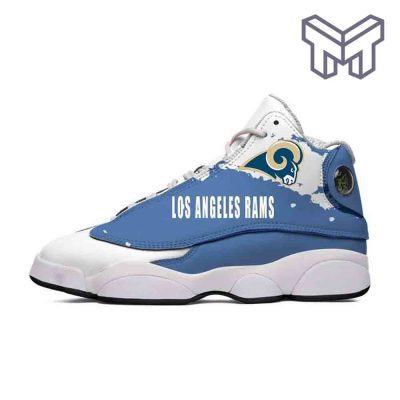 Los Angeles Rams Air Jordan 13,Nfl Colorful Big Logo Gift White Black J13 Shoes