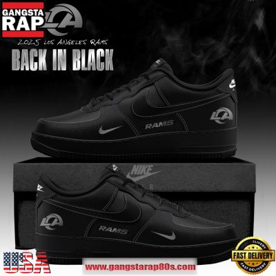 Los Angeles Rams ?Back in Black? 2025 Special Edition Custom Air Force 1 Sneakers Shoes