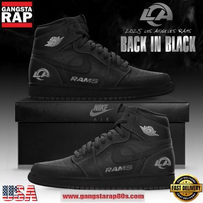Los Angeles Rams ?Back in Black? 2025 Special Edition Custom AJ1 Sneakers Shoes