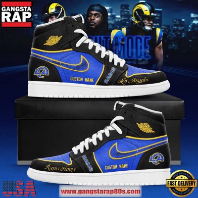Los Angeles Rams Midnight Blue 2025 Rivalries Special Custom AJ1 Sneakers Shoes