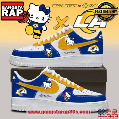 Los Angeles Rams x Hello Kitty Special Custom Air Force 1 Running Sneakers Shoes
