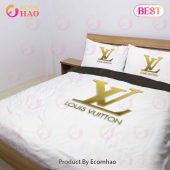 Louis Vuitton Bedding Set Luxury Bedsheets With Golden Logo Louis Vuitton Bed Sets