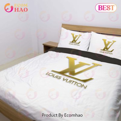 Louis Vuitton Bedding Set Luxury Bedsheets With Golden Logo Louis Vuitton Bed Sets