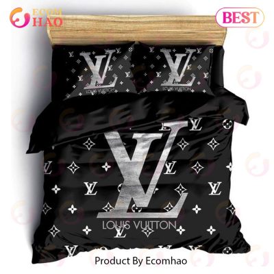 Louis Vuitton Black Luxury Brand Bedding Set For Bedroom Luxury Bedspread Duvet Cover Set With Pillowcases Home Decoration