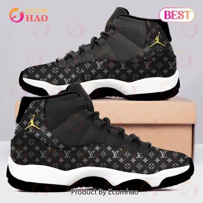 Louis Vuitton Black Pattern Air Jordan 11 Shoes