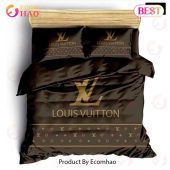 Louis Vuitton Brown Fashion Logo Luxury Brand Premium Bedding Setsbed Sets Bedroom Sets Comforter Sets Duvet Cover Bedspread