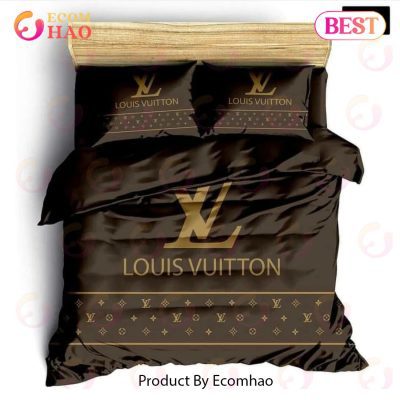 Louis Vuitton Brown Fashion Logo Luxury Brand Premium Bedding Setsbed Sets Bedroom Sets Comforter Sets Duvet Cover Bedspread