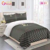 Louis Vuitton Comforter Set Gray And Black Duvet Cover Bedding Sets