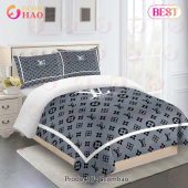 Louis Vuitton Comforter Set Gray White Black Duvet Cover Bedding Sets
