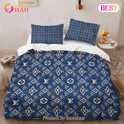 Louis Vuitton Fashion Logo Premium Luxury Brand High-End Bedding Sets Lv Bedroom Decor Thanksgiving Decorations For Home Best Luxury Bed Sets