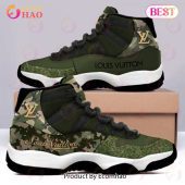 Louis Vuitton Green Camo Air Jordan 11 Sneakers Shoes Hot 2023 LV Gifts Unisex