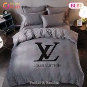 Louis Vuitton Grey Brand Bedding Sets Bedspread Duvet Cover Set Bedroom Decor Thanksgiving Decorations For Home