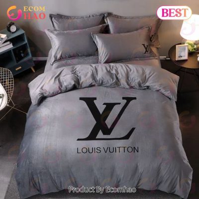 Louis Vuitton Grey Brand Bedding Sets Bedspread Duvet Cover Set Bedroom Decor Thanksgiving Decorations For Home