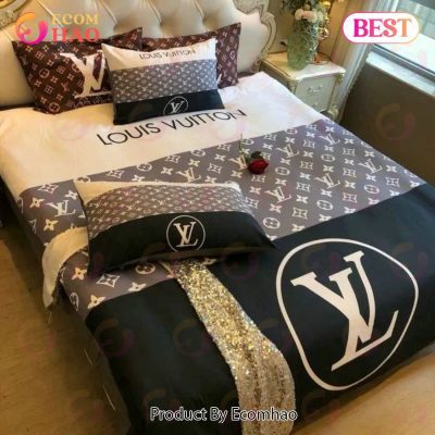 Louis Vuitton Hot Logo Brand Bedding Sets Bedspread Duvet Cover Set Bedroom Decor Thanksgiving Decorations For Home