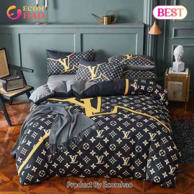 Louis Vuitton Hot Luxury Brand Bedding Sets Bedspread Duvet Cover Set Bedroom Decor Thanksgiving Decorations For Home
