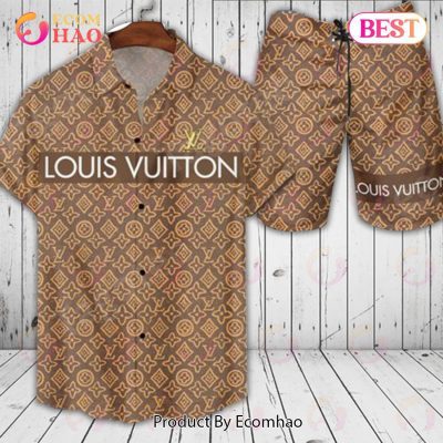 Louis Vuitton Brown Flower LV Hawaiian Shirt And Shorts