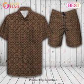 Louis Vuitton Logo Pattern Hot Brown Color LV Hawaiian Shirt And Shorts