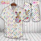 Louis Vuitton Logo Pattern Murakami LV Hawaiian Shirt And Shorts